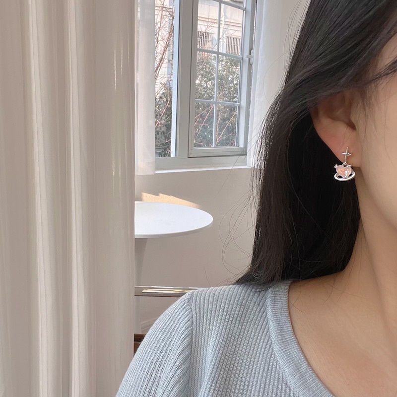 3pasang/set Anting Tusuk Fashion Berlian Imitasi Alloy Hati Bintang Untuk Wanita