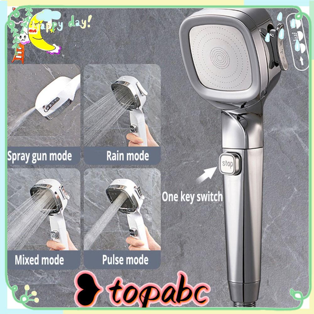 Shower Head Adjustable Shower Nozzle Atas Dengan Tombol Switch On Off 4mode