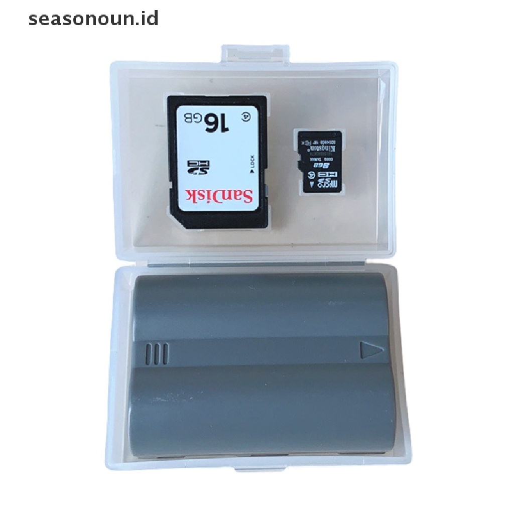Seasonoun Tempat Kotak Penyimpanan Memory Card Micro SD SDHC TF MS Transparan Hard Case.