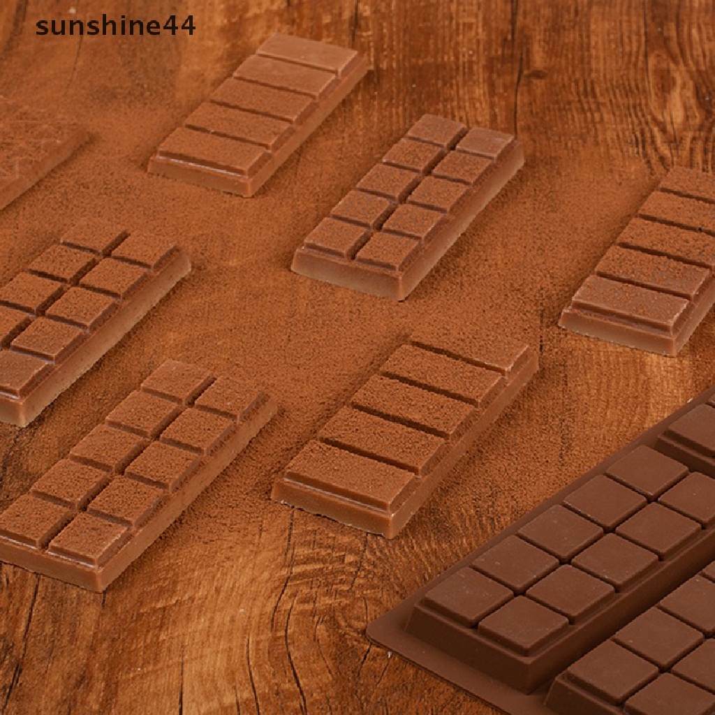 Sunshine 6 Grids Small Waffle Rectangle Chocolate Bar Silicone Candy Mold Trays ID