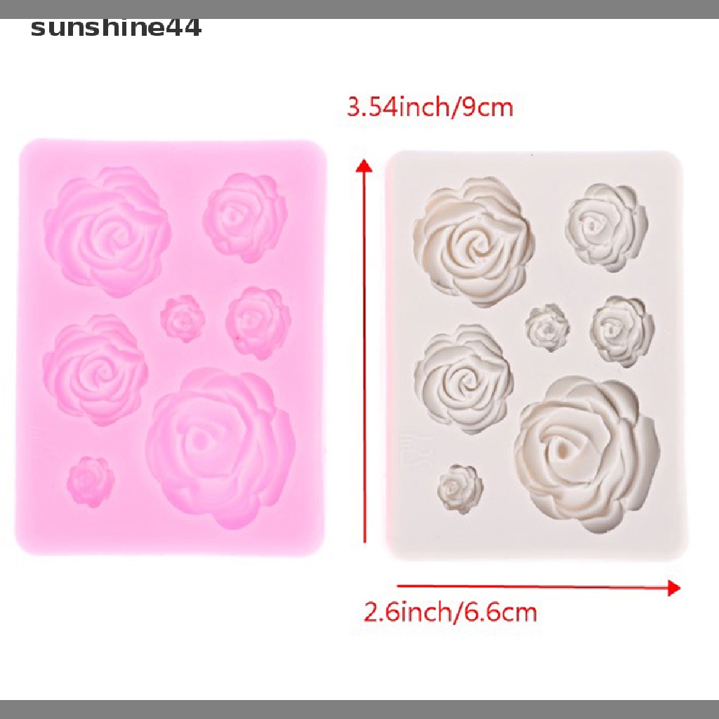 Sunshine Portable Kitchen Rose Flowers Mold Cetakan Silikon Kue Cetakan Coklat ID