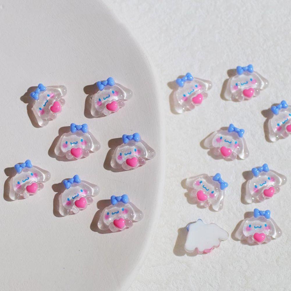 Nickolas1 Dekorasi Nail Art DIY 10pcs Kuromi Resin Kawaii Cinnamoroll Hiasan Kuku Hewan