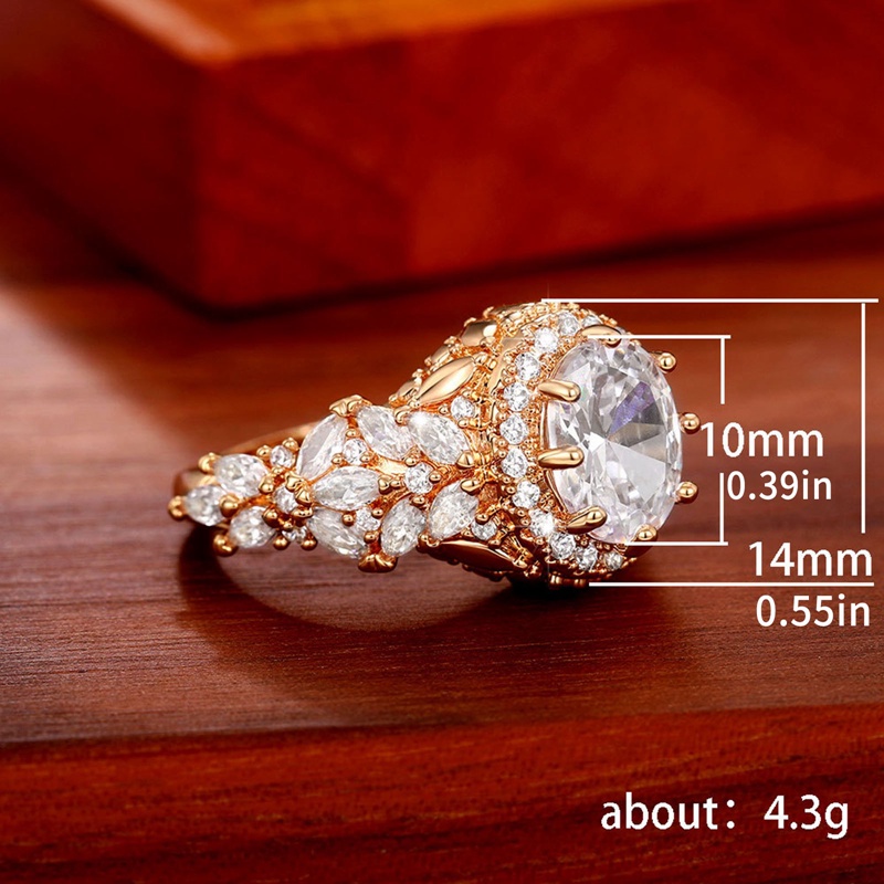 Cincin Kawin Wanita Cantik Penuh Berpasir Briliant Cubic Zirconia Mewah Warna Emas Cincin Pesta Anniversary Fashion Perhiasan