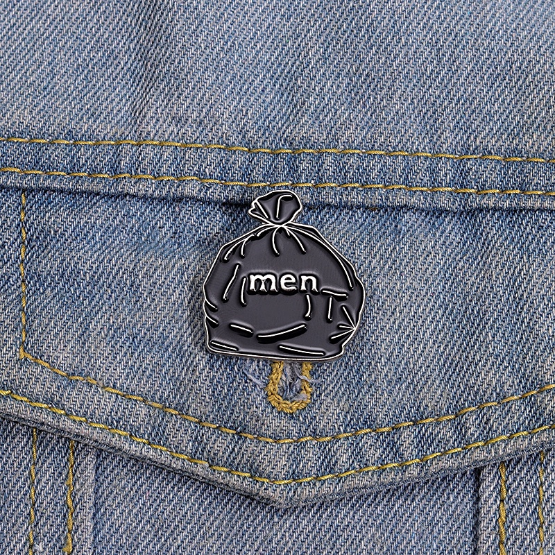 Funny Men Garbage Enamel Brooch Pins Humor Badges Cartoon Lapel Backpack Jewelry Gift for Friends