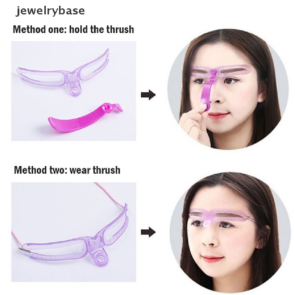 [jewelrybase] 8pcs Stensil Alis Dengan Pegangan Dan Tali Dapat Dicuci Reusable Alis Template Butik