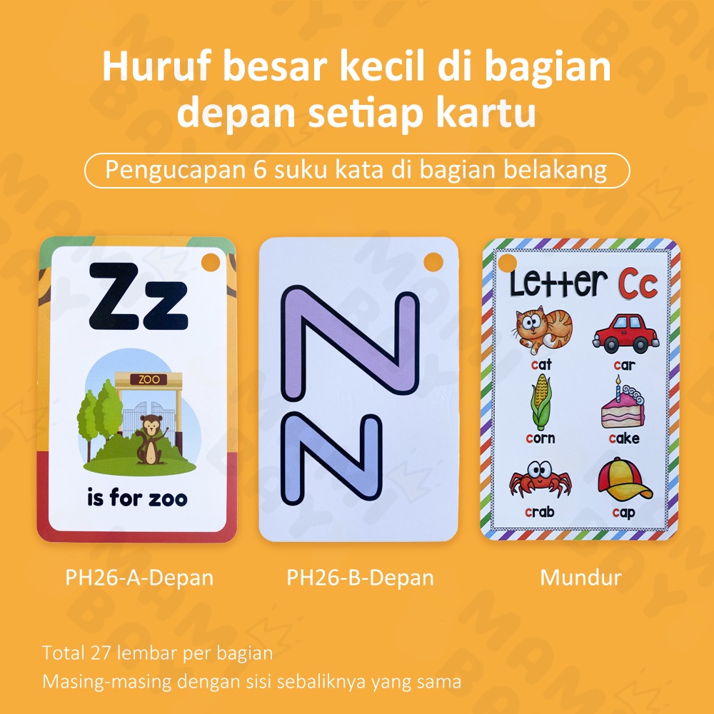 Mamibayi Flash Card Hijaiyah Mainan Edukasi Kartu Pintar Balita Anak Flashcard