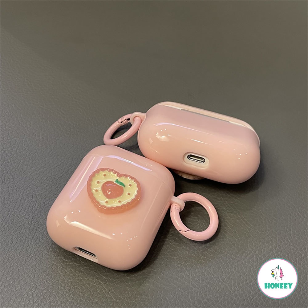 Pink Peach Cover Untuk Apple AirPods 1 2 3 Pro Case Untuk AirPods Pro 3 Case Ceri Lucu Case Earphone Transparan Headphone Case