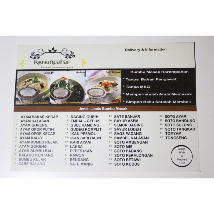 

Terlaris ✨ -Bumbu masak instan homemade with mother Love - Rujak Pengantin- 2.2.23