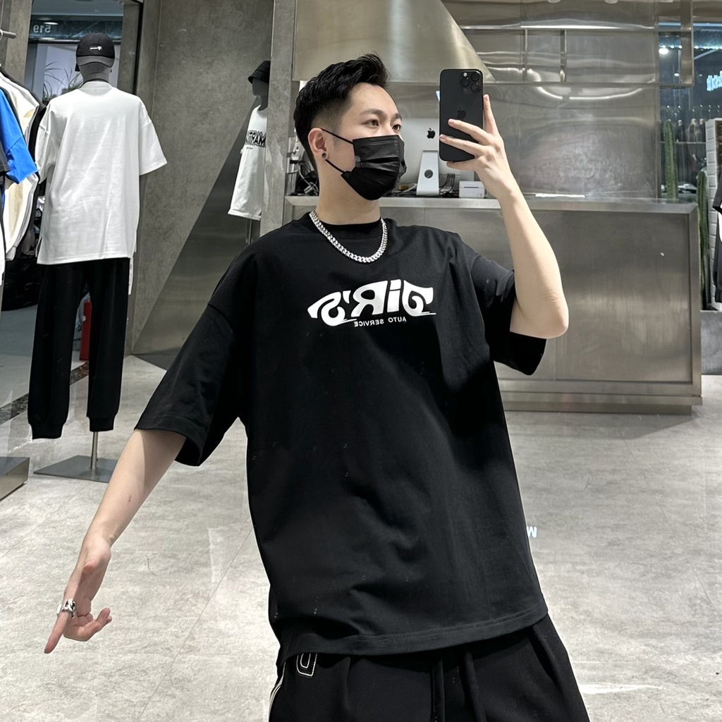 FASHION BRAND SPRING AND SUMMER SHORT-SLEEVED T-SHIRT MEN'S INS FASHION LOOSE ROUND NECK PURE COTTON BACK CARTOON PRINTING YOUTH HALF-SLEEVE FASHION T KAOS OVERSIZED KOREAN 3/4 SLEDOVED KAOS PRIA BAJU OVERSIZE PRIA ATASAN PAKAIAN POLOS