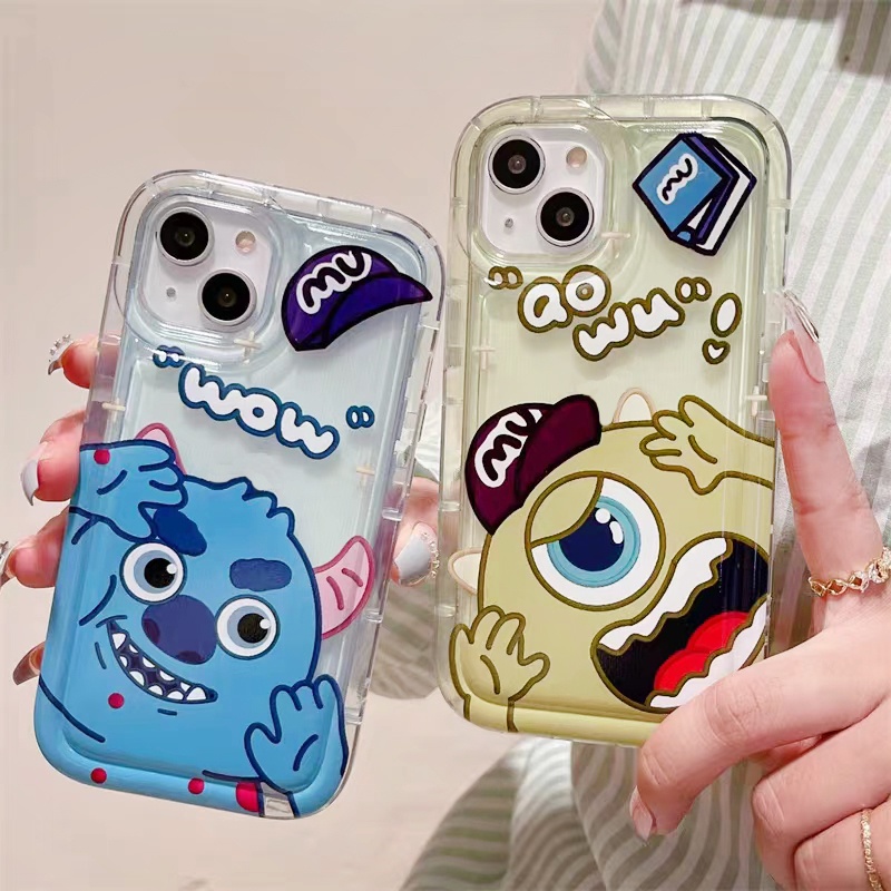 IPHONE Soft Phone Case Kompatibel Untuk Iphone14 13 11 12 Pro XS Max X Xr7 +8 Plus Cute Little Monster Casing Transparan TPU Silikon Shockproof Cover