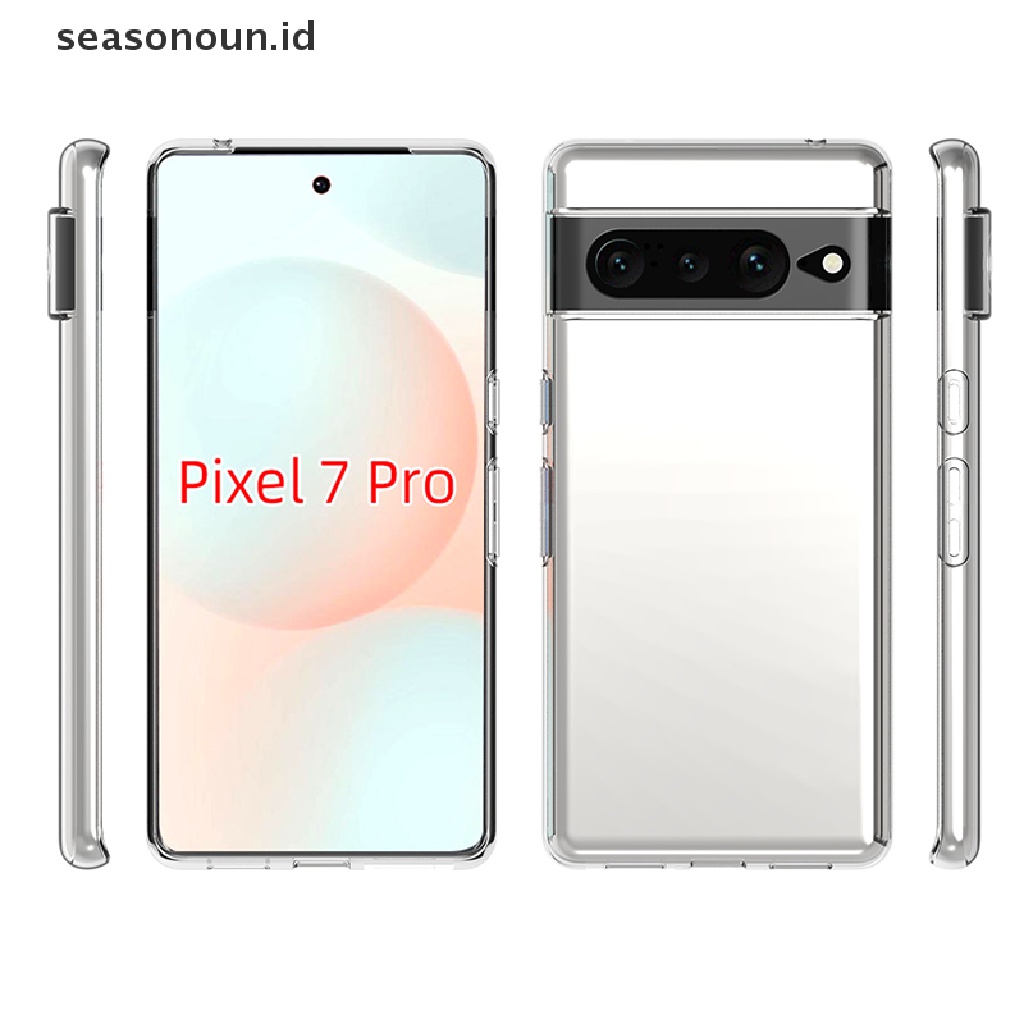 Seasonoun Untuk Pixel6 7 Pro Case Transparan TPU Penyerap Goncangan Fleksibel Phone Cover.