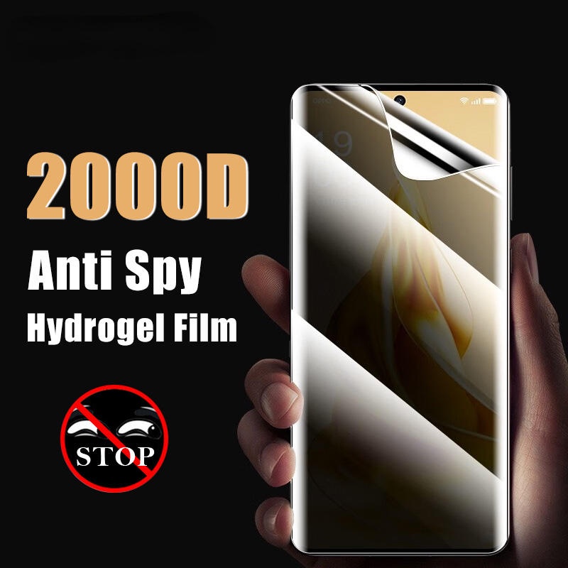 Film Hydrogel Anti Spy Full Lengkung Untuk Oppo Reno 9 8 7 6 5 4 3 2 Pro Plus Pelindung Layar Privasi Untuk Oppo Reno 8Z 8T 7Z 7SE 5F 5K 2F Soft Film