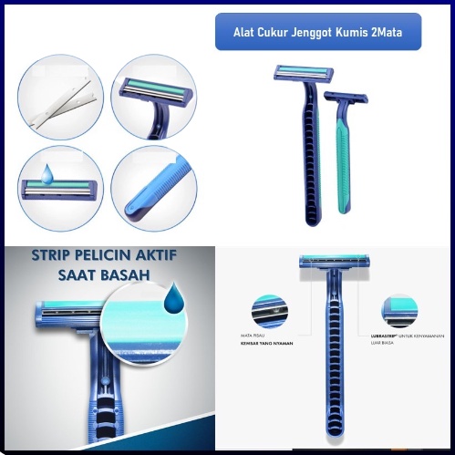 Alat Cukur Jenggot 2 Mata Pisau Alat Cukur Kumis / Alat Cukur Jenggot 2 Mata Pisau