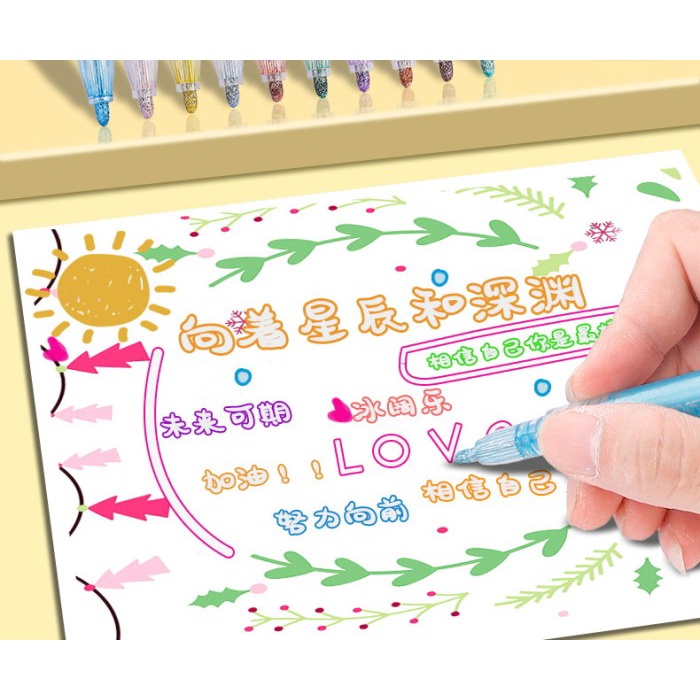

[LOGU] Spidol marker hias outline, Line Marker Painter, Pena glitter garis
