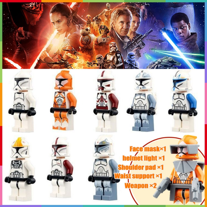 Clone Trooper Heavy Soldier Minifigures Star Wars Commander REX FOX Serigala Demolition Soldier Koleksi Angka Mini