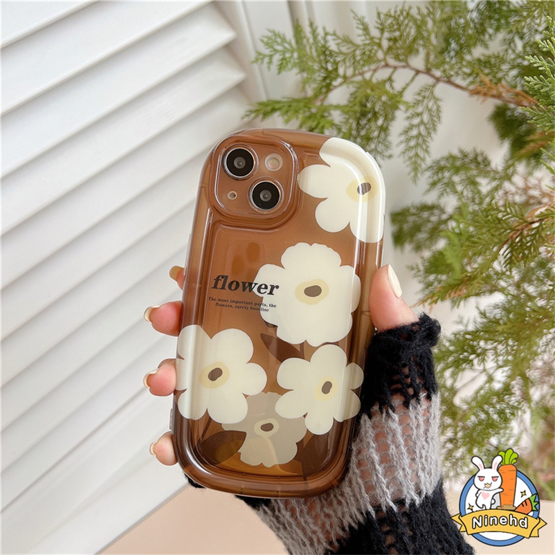 IPHONE Casing Kompatibel Untuk Iphone14 13 12 11 Pro Max X Xr Xs Max8 7 6 6s Plus ins Retro Bunga Silikon Sederhana Premium Merasa Bungkus Penuh Soft Case Shockproof Menebal Airbag Phone Case