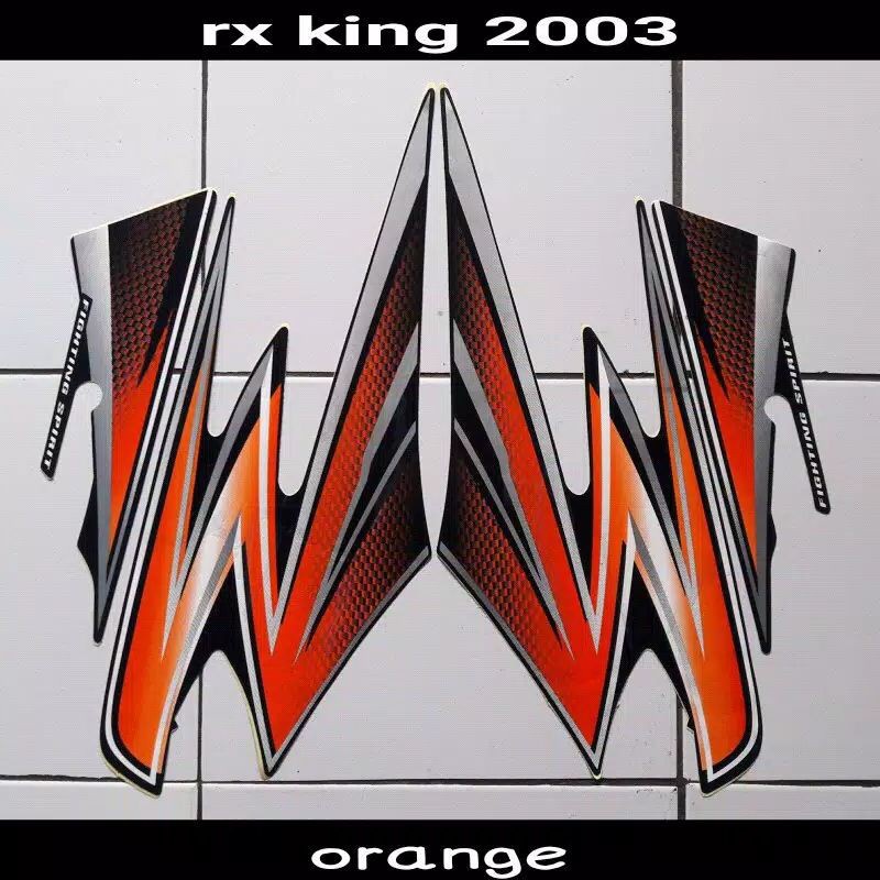 striping   yamaha rx king 2003 hitam orange striping rx king