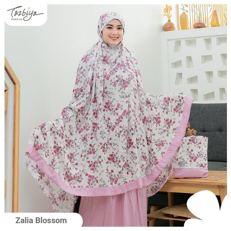 Mukena Tazbiya Zalia List Series Allsize Jumbo Katun Rayon Motif