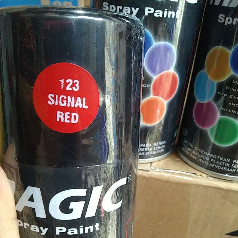 cat semprot pilok pilox magic spray paint magic signal red 123 300cc merah cabe merah terang gelap merah ferari