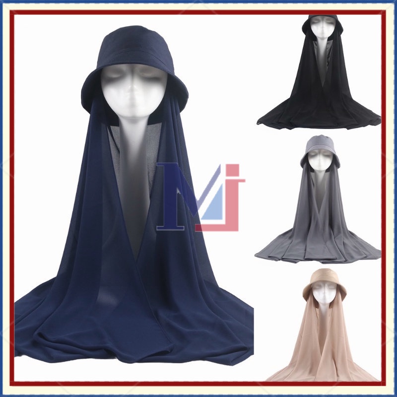 【COD】Impor Terbaru Mode Topi Hijab Bucket Hat Include Kerudung