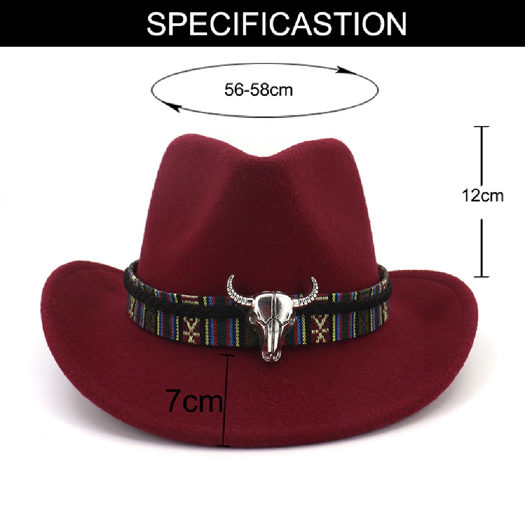 Xo Topi Koboi Gaya Stetson Fedora Matahari Musim Panas Barat Berkendara Pinggiran Lebar Topi OL
