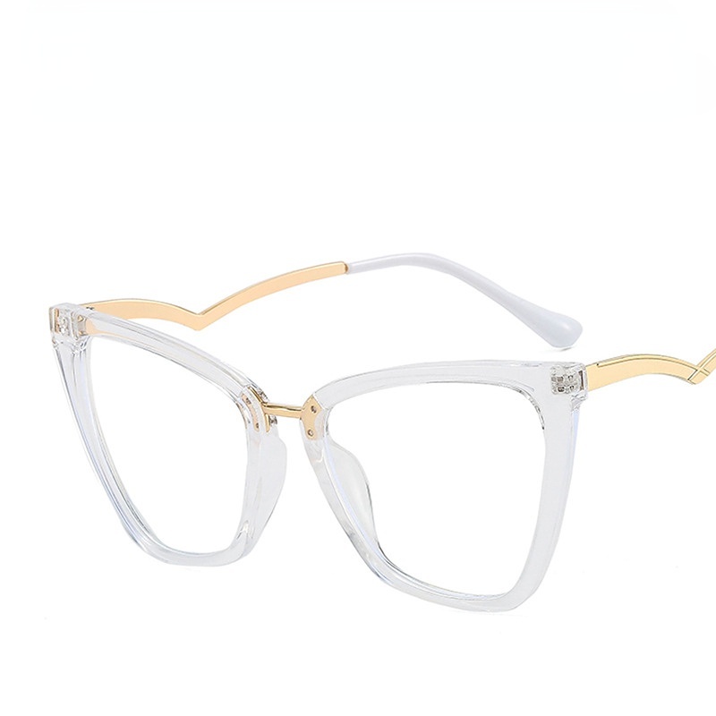 Cat Eye Flat Anti-blue Light Glasses Bingkai Besar Cermin Cahaya Fashion Glasses Frame