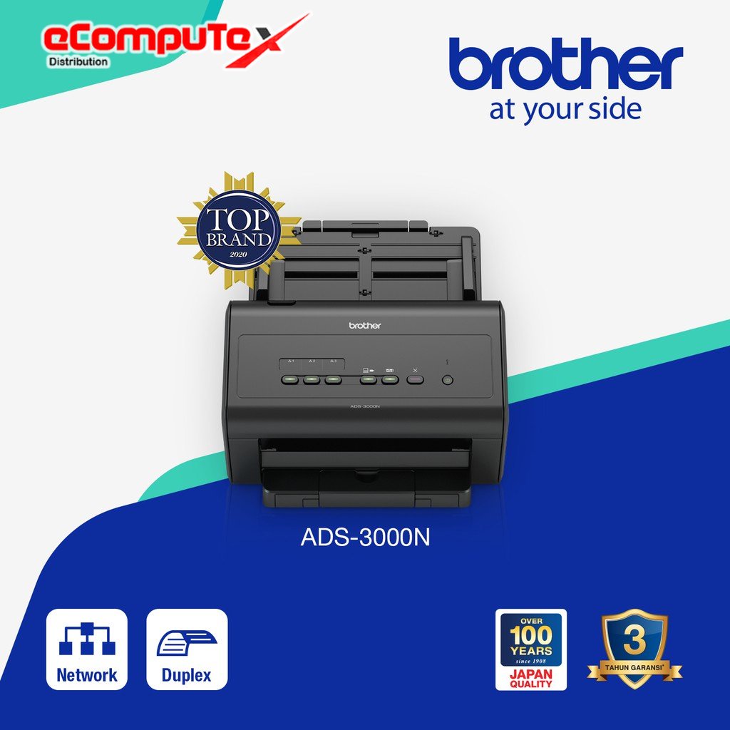 SCANNER BROTHER ADS-3000N / ADS3000N 50PPM ADF 50 NETWORK SCANNER 2-SIDED - GARANSI RESMI