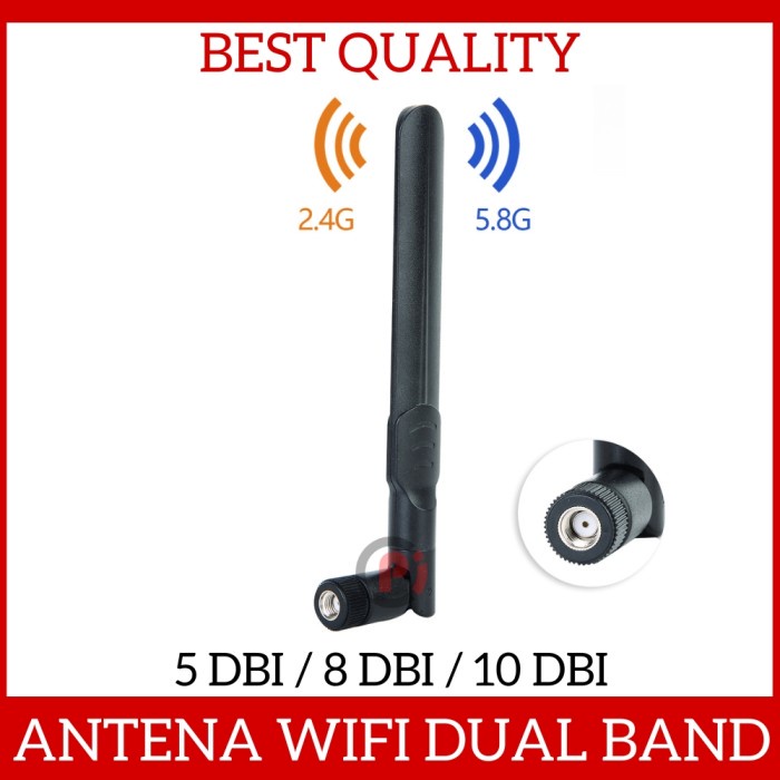 Antena Router WiFi Amplifier Dual Band 2.4GHz &amp; 5GHz RP SMA MALE