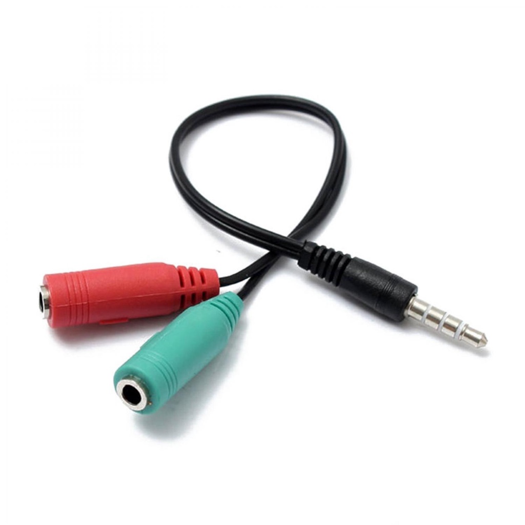 ( 100% BARANG ORI ) Splitter Audio Cable 3.5mm Male to 3.5mm HiFi Mic Headphone - AV123