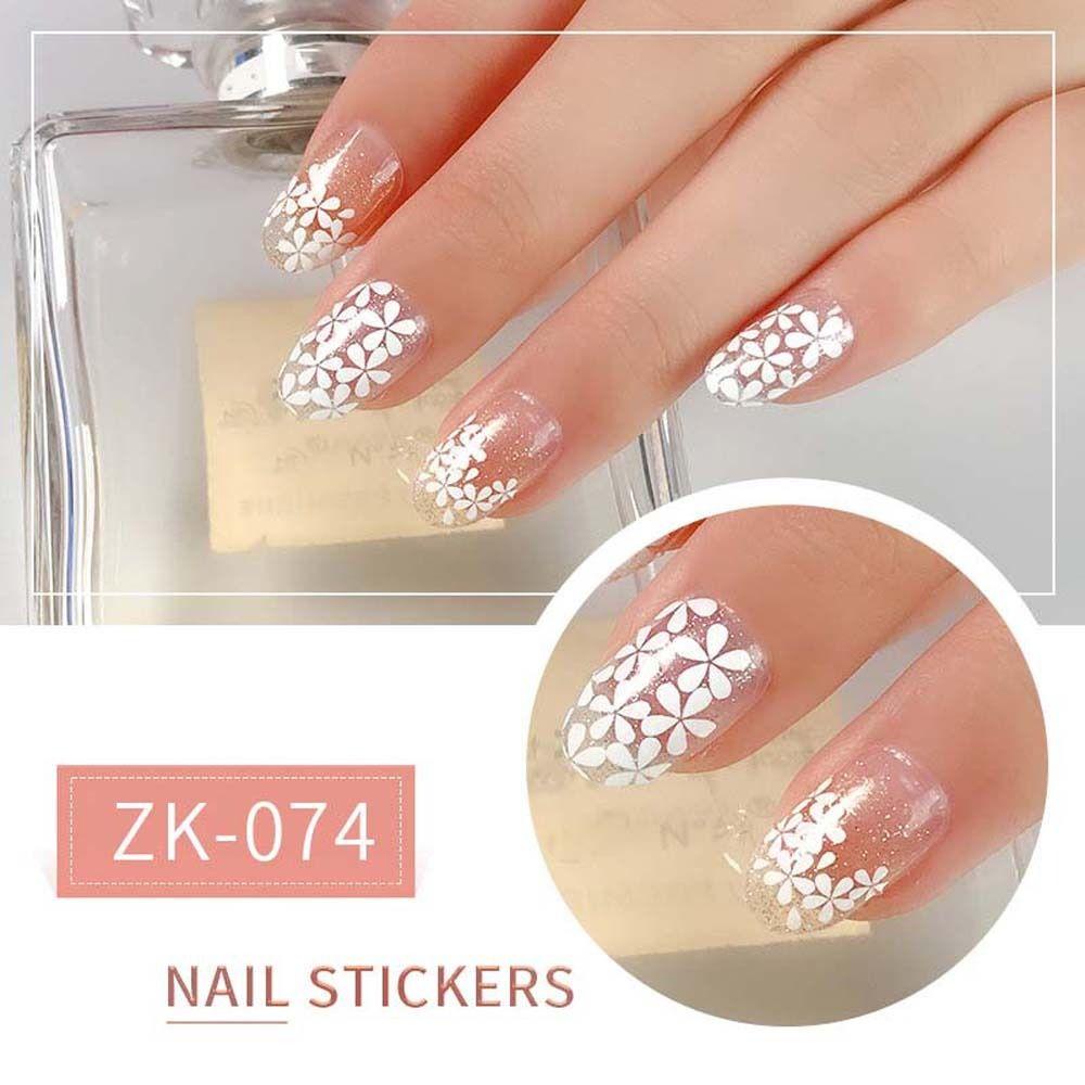 Mxbeauty Bunga Stiker Kuku Fashion Penutup Penuh Tips Kuku Bintang Daisy Nail Art Dekorasi