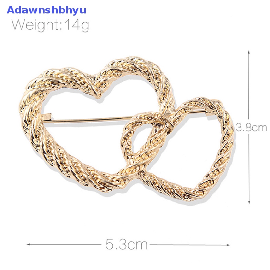 Adhyu Jantung Bros Logam Desain Sederhana Hati Cinta Wanita Unisex Brooch Pin Hadiah ID