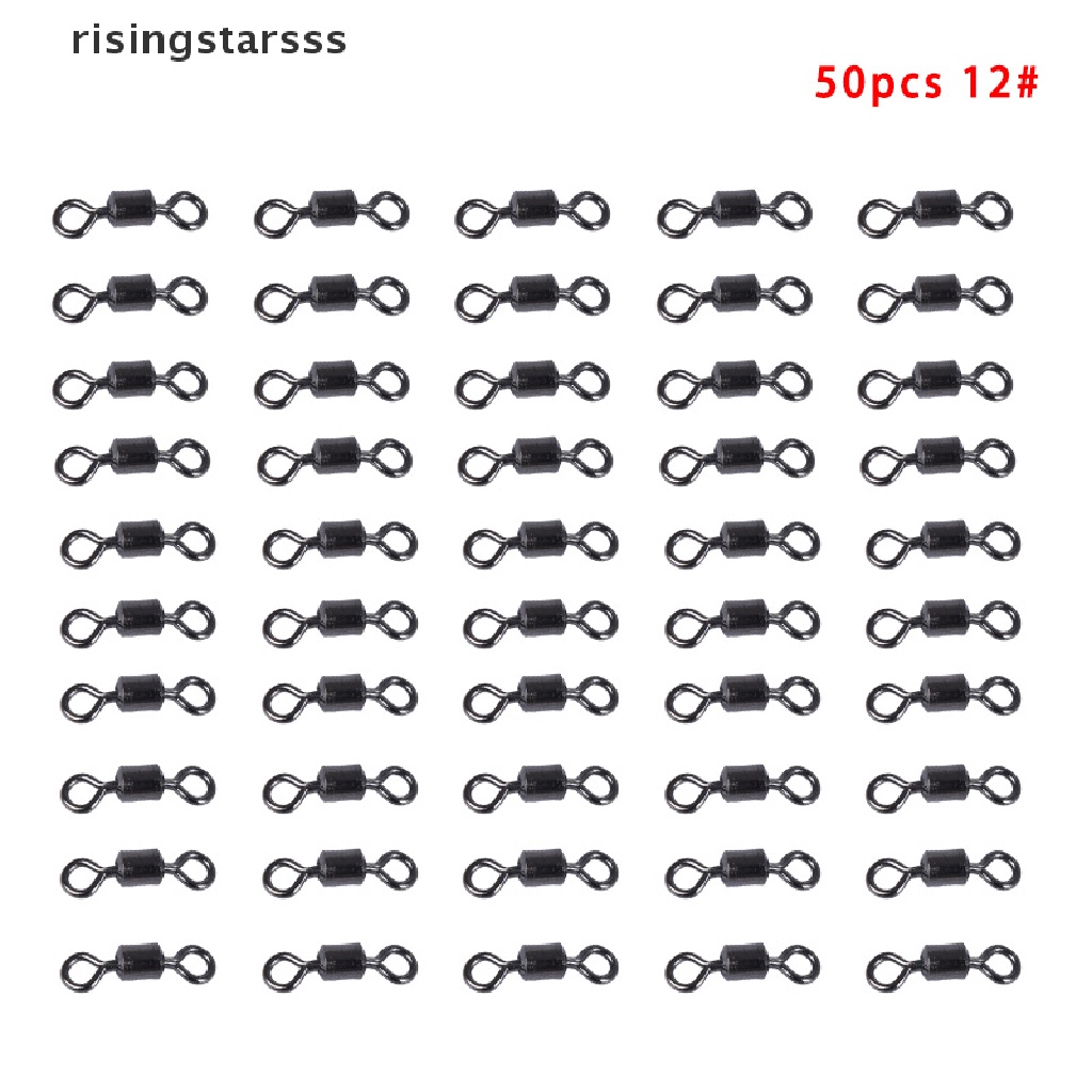 Rsid Span-new 50pcs/100pcs Konektor Pancing Ball Bearing Putar Padat Ring Barel Roll Putar Jelly