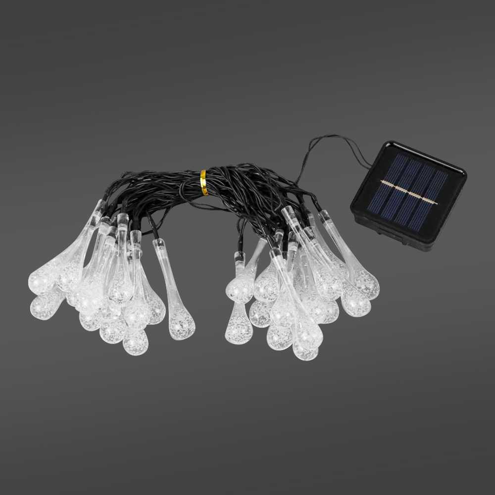 (BISA COD) FTIHSHP LED Lampu Hias String Lights Solar Panel 30 LED 8 Modes 6.5 Meter - SP030