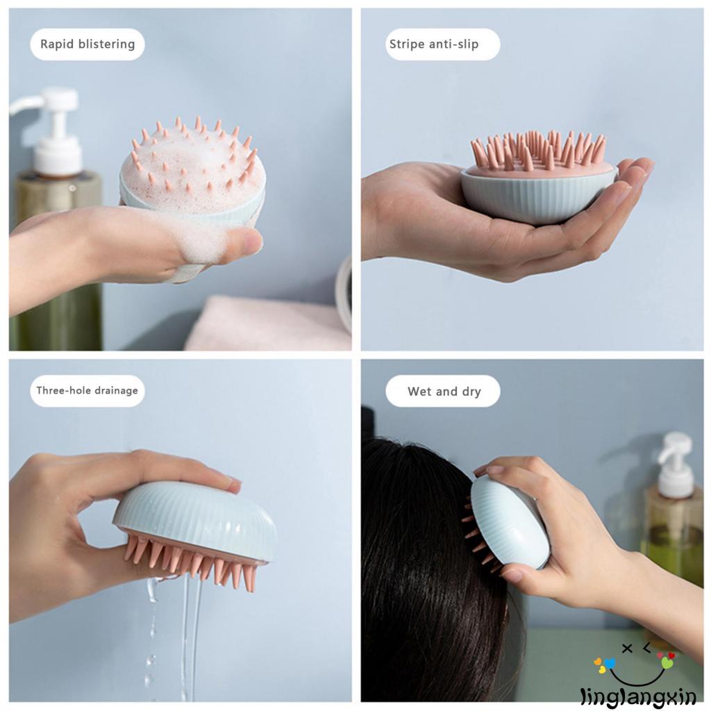 Llx-sikat Shampo Pijat Kulit Kepala, Exfoliator Scrubber Rambut Penghilang Ketombe Untuk Penggunaan Basah Kering