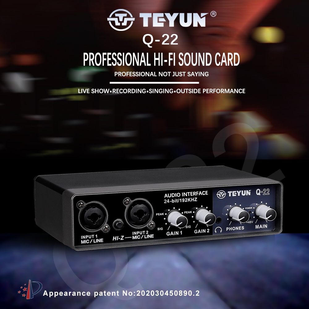 Teyun Microphone Hi-Fi Sound Card Amplifier USB Live Broadcast - Q-22 ( Mughnii )