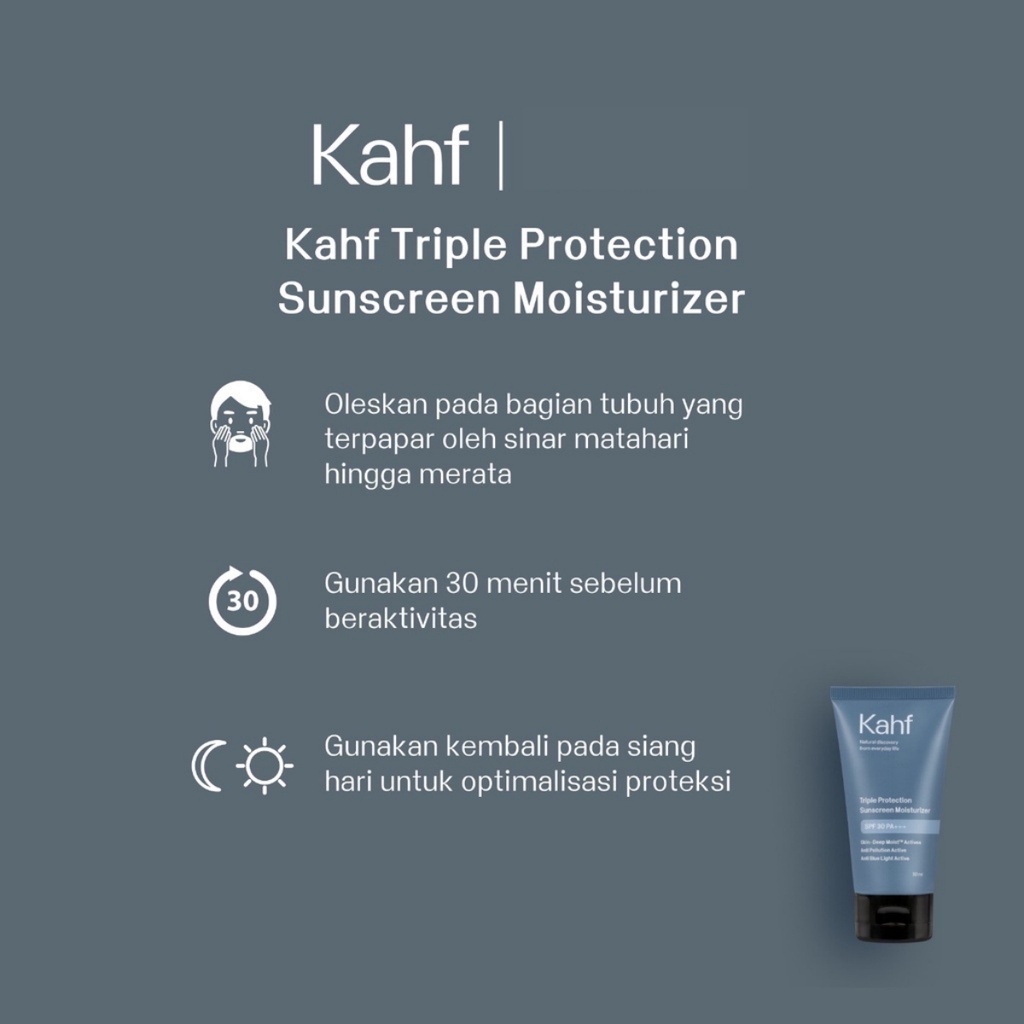 KAHF Triple Protection Sunscreen Moisturizer Spf 30P PA+++ - Apple_Kosmetik