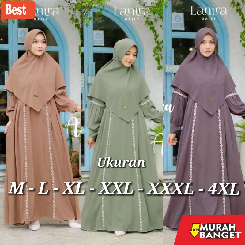 GAMIS SIZE BESAR TERBARU- ALMIRA SYARI UKURAN M - L - XL - XXL - XXXL - 4XL GAMIS SET SYARI GAMIS JU