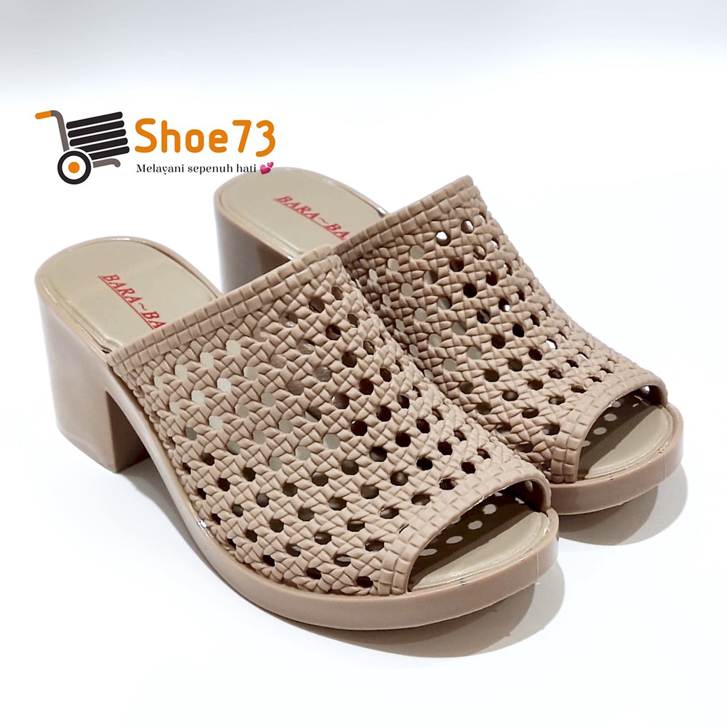 BARA BARA BBJD 608 - KHT ORIGINAL | Sandal selop wedges jelly wanita | Sendal kokop impor