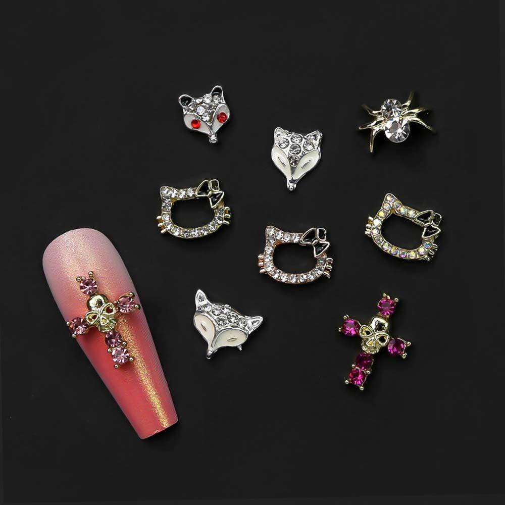 Agustina Kuku Berlian Imitasi Jepang Nail Art Alloy Rhinestones Cleopatra The Pharaoh Kitty Cat Manicure Aksesoris Virgin Mary 3D Nail Art Drills