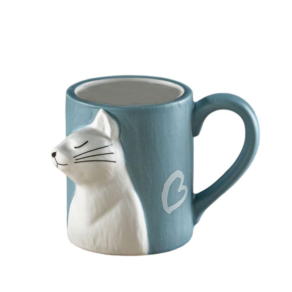 3d Kartun Kucing Keramik Cangkir Air Animal Decor Oat Breakfast Bowl Lucu Minum Tumbler Kopi Mug Hadiah Anniversary