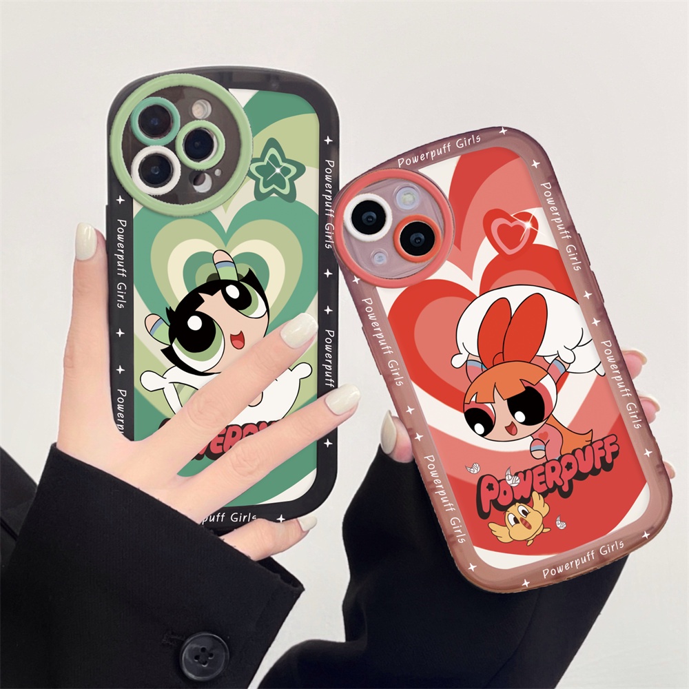 Samsung A14 A13 A02S A03 A03S A30S A11 A12 A51 A30 A50 A52 A20S A10S M11 M12 J7 Pro J7 Prime J4 Plus Kartun PowerpuffGirls gradient love Lembut Silikon Casing Cover