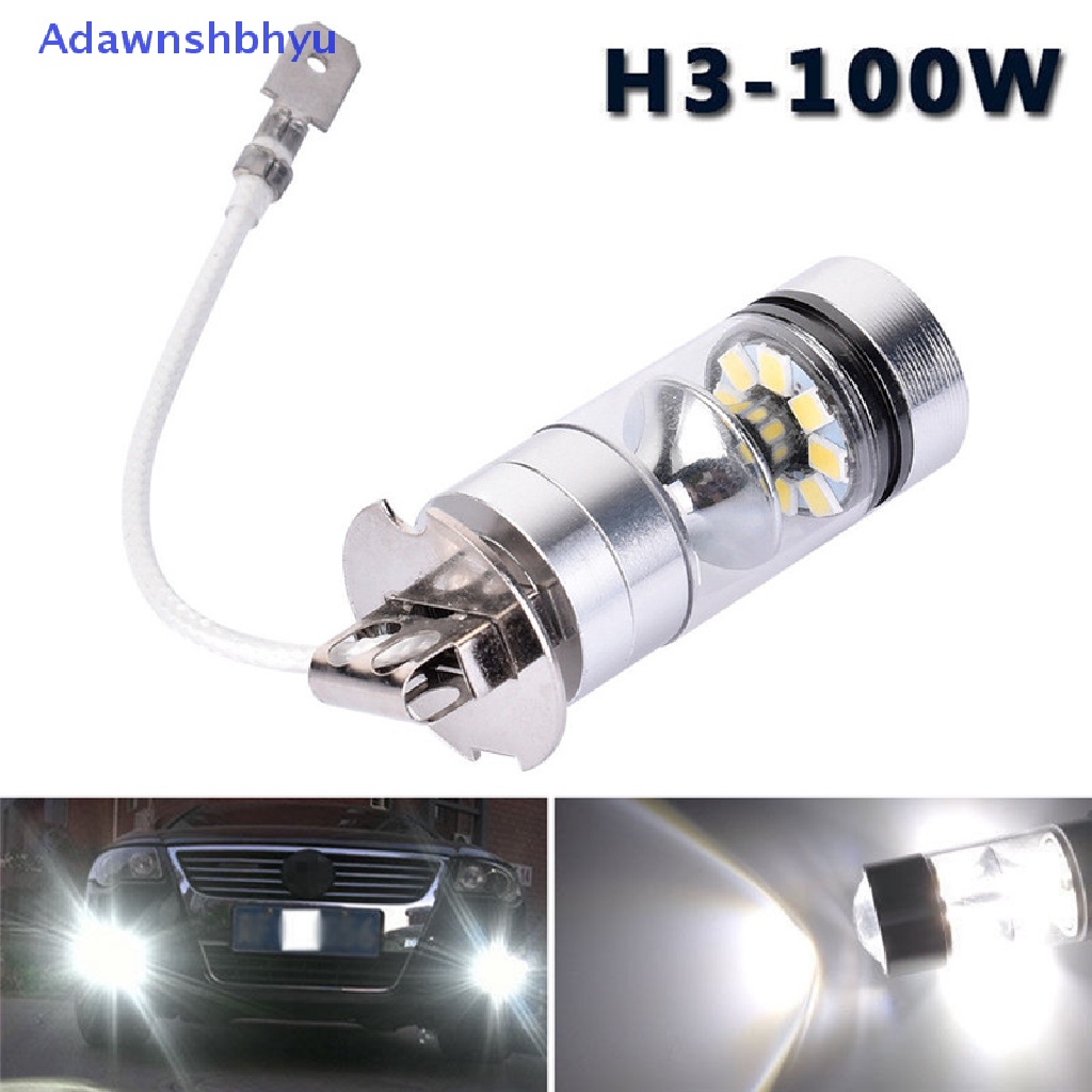 Adhyu 2PCS 100W Putih LED H3 Daya Tinggi 2828lampu Bohlam Kabut Mobil DRL 1000LM ID