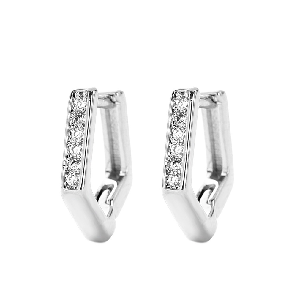 Goldkingdom Aksesoris Perhiasan Fashion Ready Stock Dipetik Saat Tidur Sederhana Dan Serbaguna Anting Kecil Sterling Silver Perempuan Kepribadian Korea Geometris