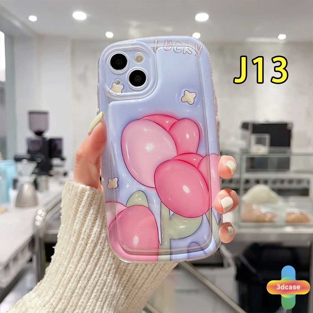 IPHONE Kompatibel Untuk Iphone12 11 13 14 PRO Max6 7 6S 8 14 Plus X XR XS MAX 11 12 13 SE 2020 6SPlus 7Plus 6Plus Smiley flower Perlindungan Lensa Bantalan Udara Puffer Soft TPU Case