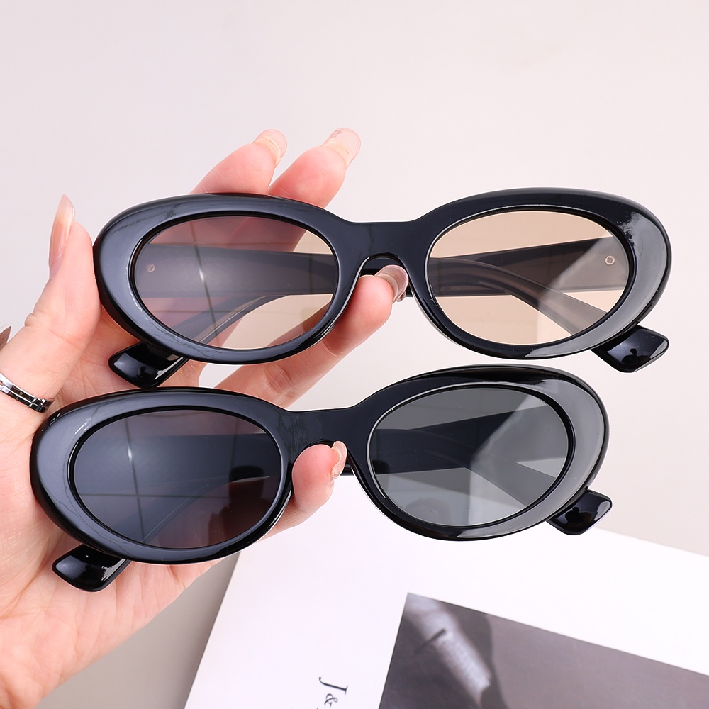 [Hot Sale] Kacamata Gotik Kecil Klasik Wanita Pria Sunglasses Perlindungan UV Desain Jernih Vintage Oval Kacamata Matahari Fashion Untuk Mengemudi, Travel, Memancing