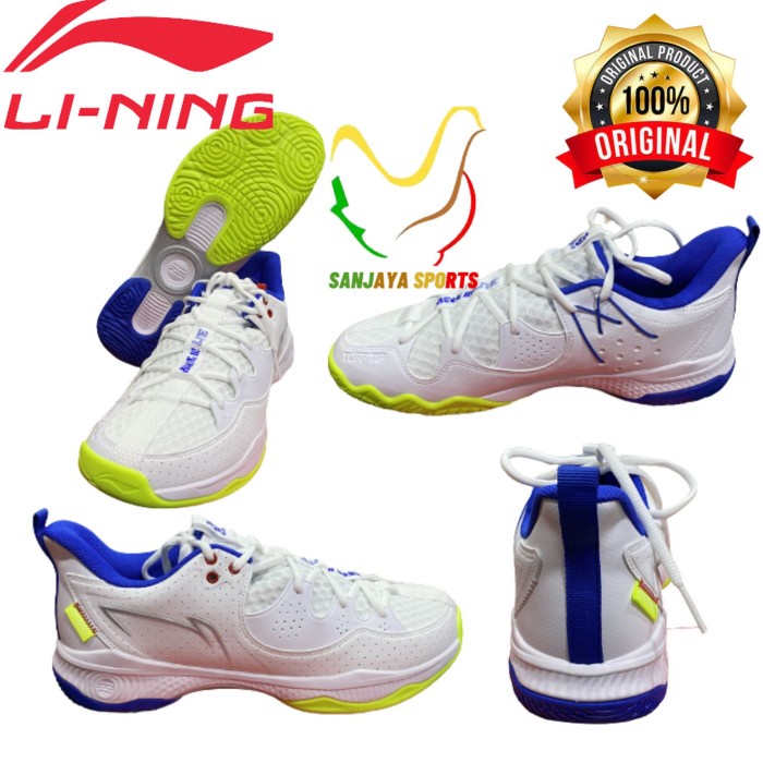 {MentariStore} SEPATU BADMINTON BULUTANGKIS LINING HALBERD III LITE AYTR 021 ORIGINAL - STD WHITE 45
