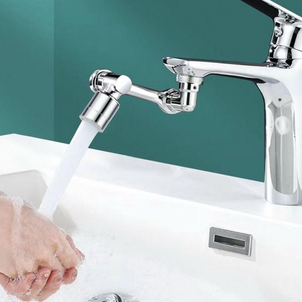 【 ELEGANT 】 Faucet Extender1440/Alat Pemanjang Kran Air° Tembaga Anti Splash Rotatable Hemat Air Aksesoris Kamar Mandi Dapur Kran Aerator