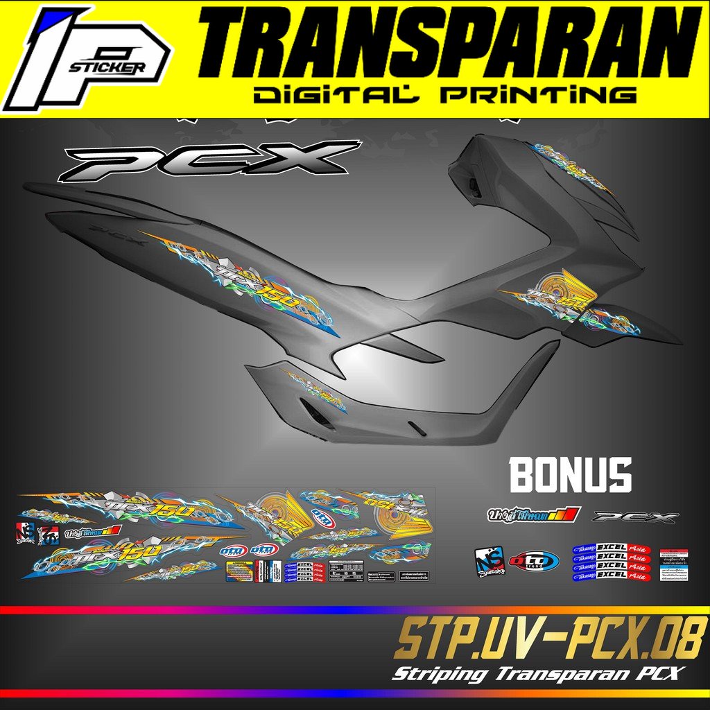 Stiker / Sticker Striping Variasi Motor PCX Stiker Motor Variasi Transparan / UV Thailook 008