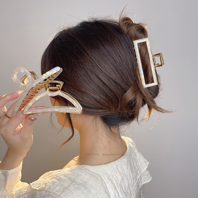 Geometris Merapat Korea Fashion Fantasi Warna Asam Asetat Temperamen Rambut Hiu Cubit Aksesoris Rambut