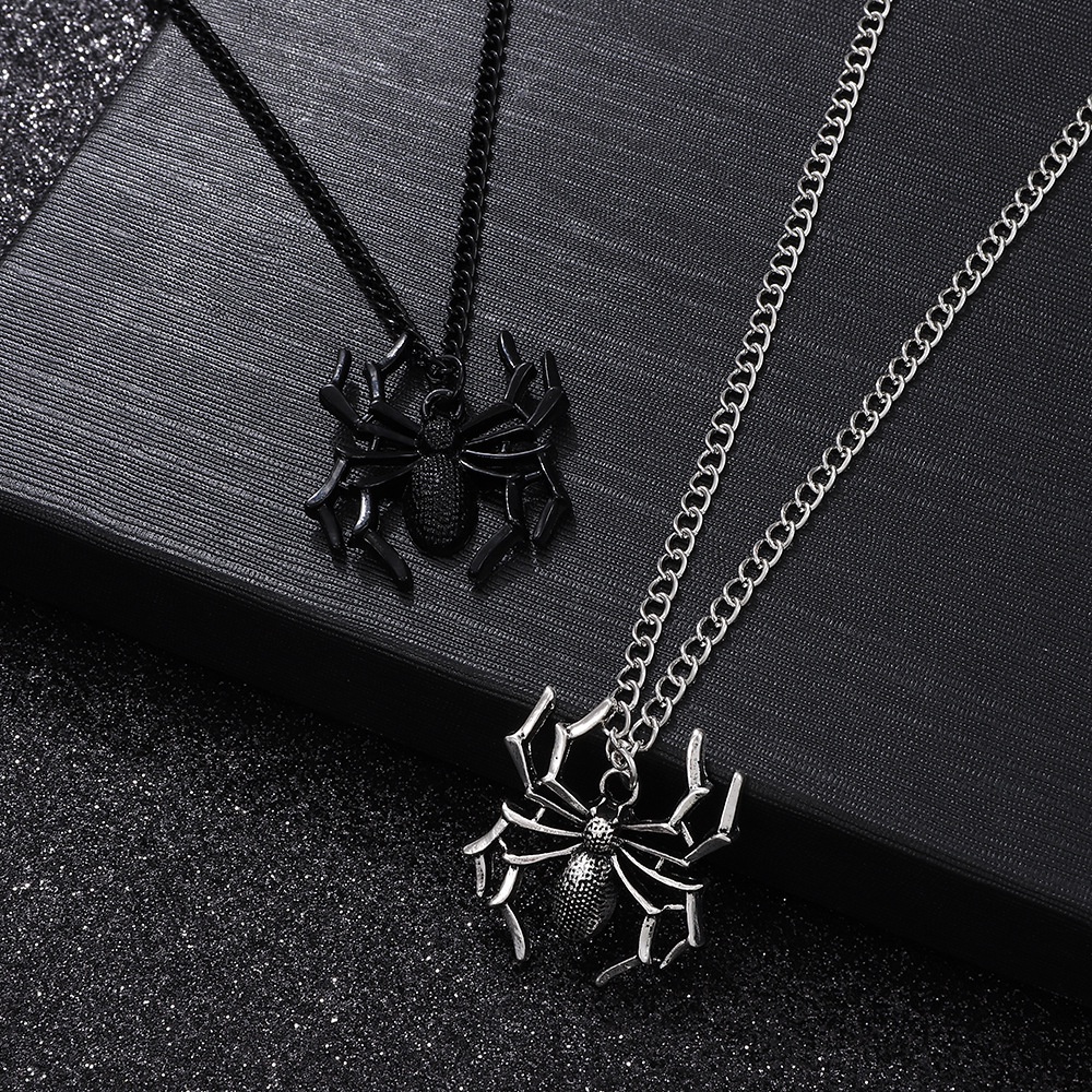 Trendi Sederhana Spider Pendant Kalung Untuk Wanita Pria Unisex Punk Tiga Dimensi Kepribadian Serangga Kalung Perhiasan